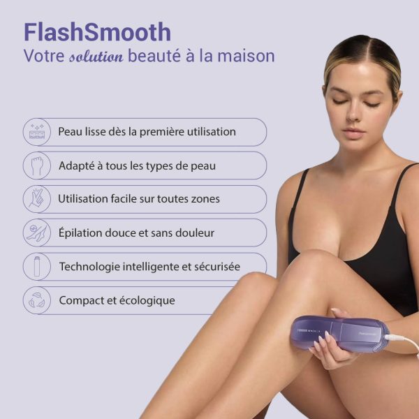Résultats visibles après quelques séances d’épilation lumière pulsée avec FlashSmooth